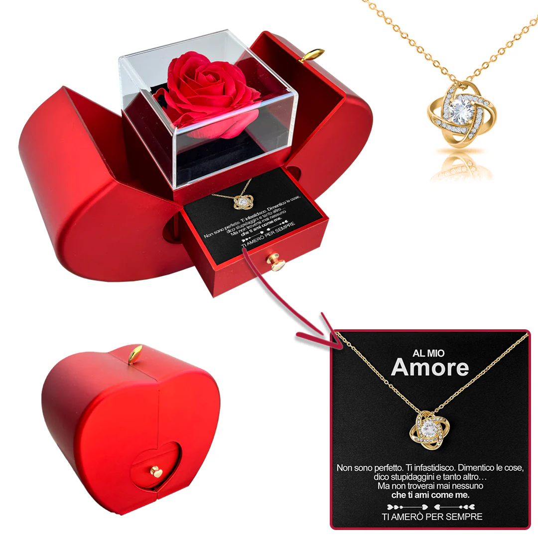 Collana in Argento Sterling - Con Rosa Reale - Al mio amore - Image 5