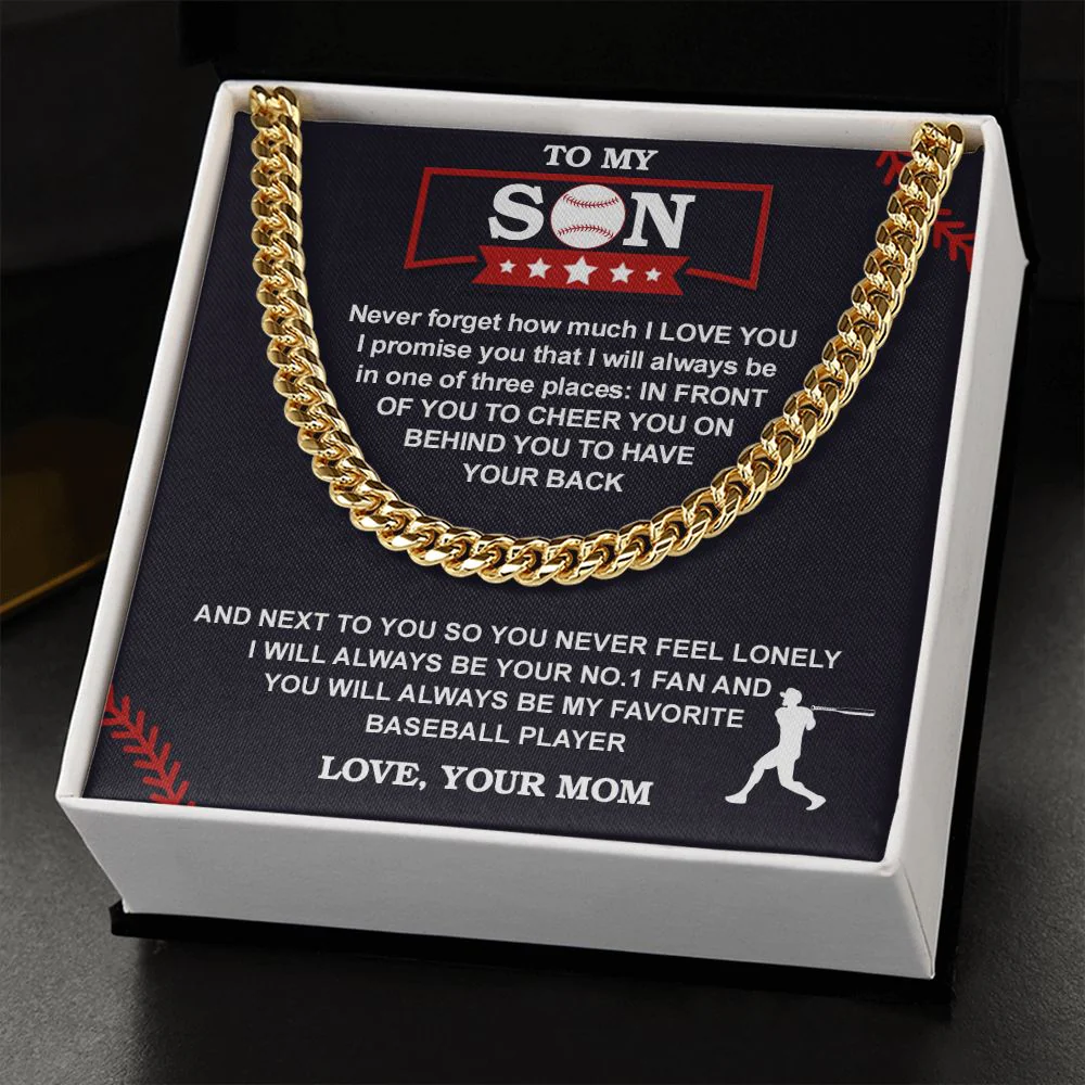 Cuban Chain - Baseball - Biggest Fan, From Mom - Image 2