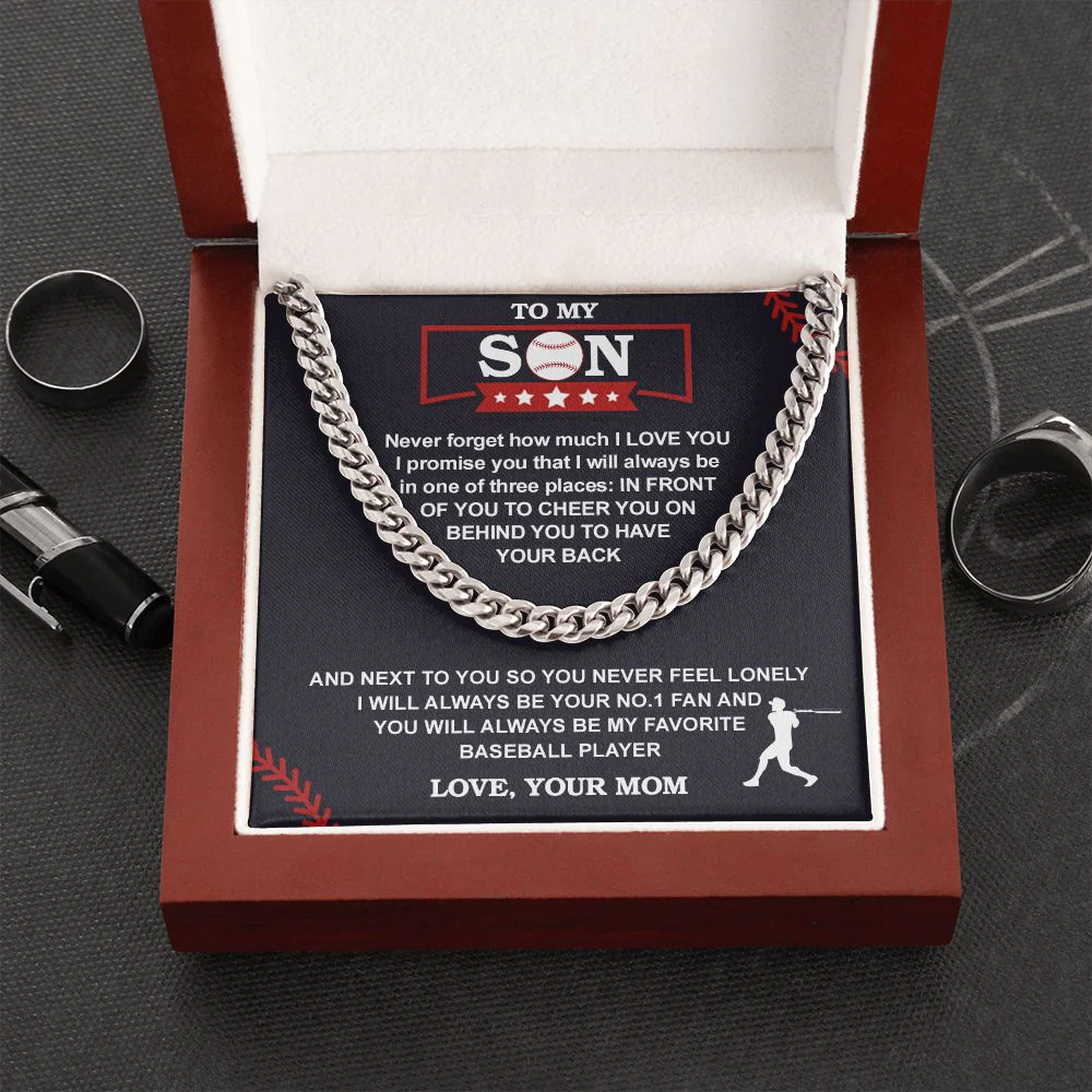 Cuban Chain - Baseball - Biggest Fan, From Mom - Image 3
