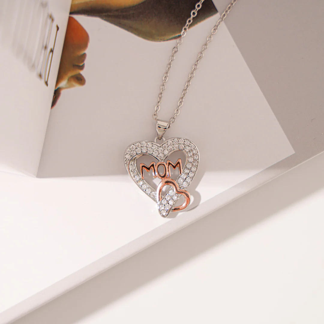 MOM Letter Necklace & Rose Bear Gift Set - Image 7