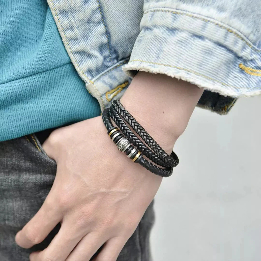 Luxury leather wristband - To my beloved Dad - Image 2