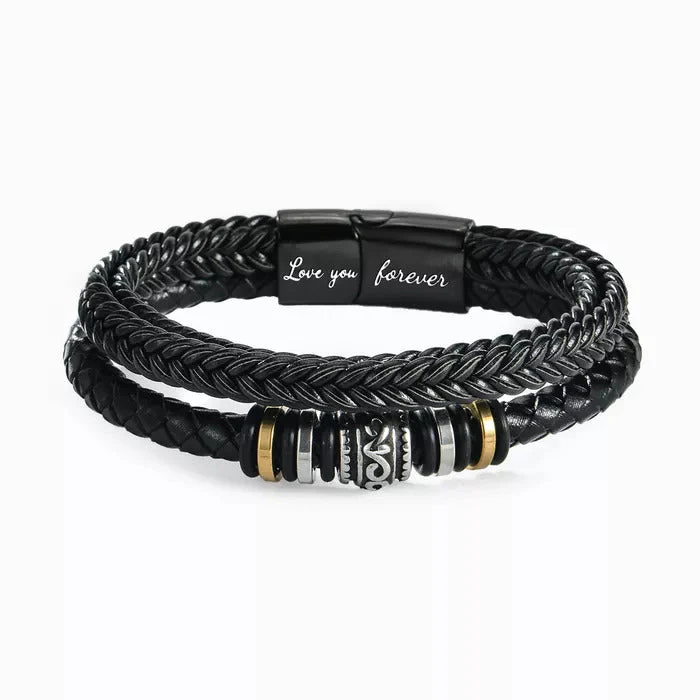Luxury leather wristband - To my beloved Dad - Image 4