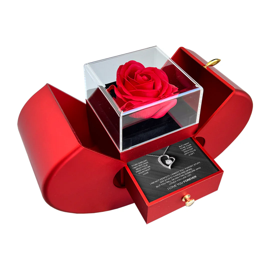 Sterling Silver Necklace - With Real Rose - My Love - Image 6
