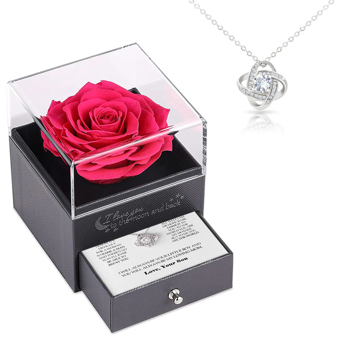 Sterling Silver Necklace with Rose Box - Best Mom - Image 10