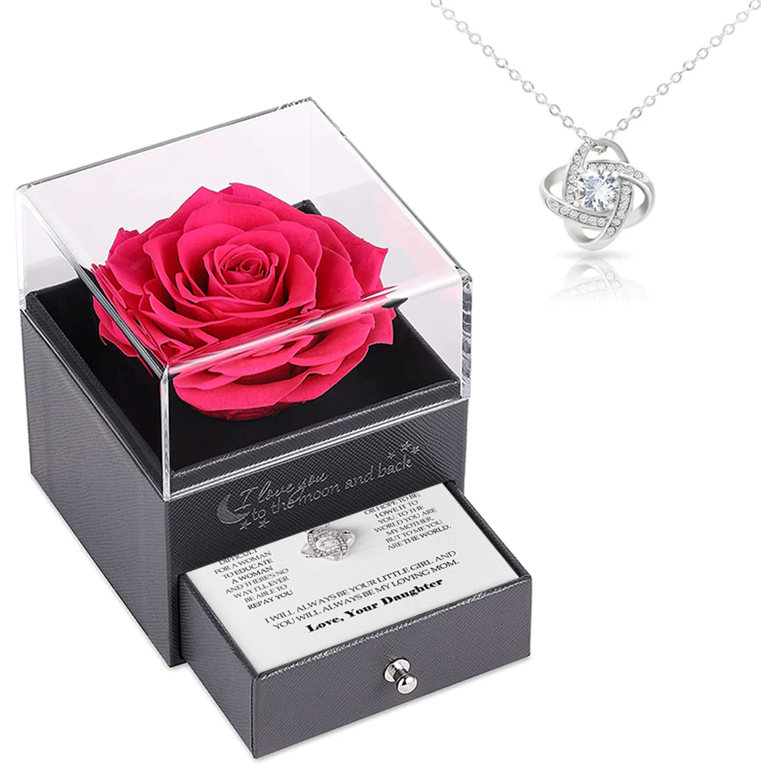 Sterling Silver Necklace with Rose Box - Best Mom - Image 8