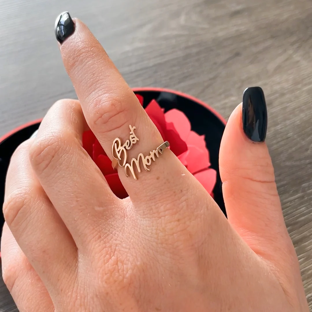 Sterling Silver Ring with Rose Box - Best Mom