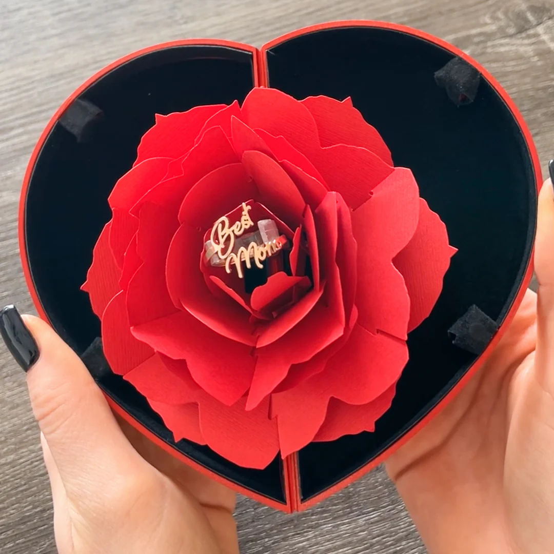 Sterling Silver Ring with Rose Box - Best Mom - Image 2