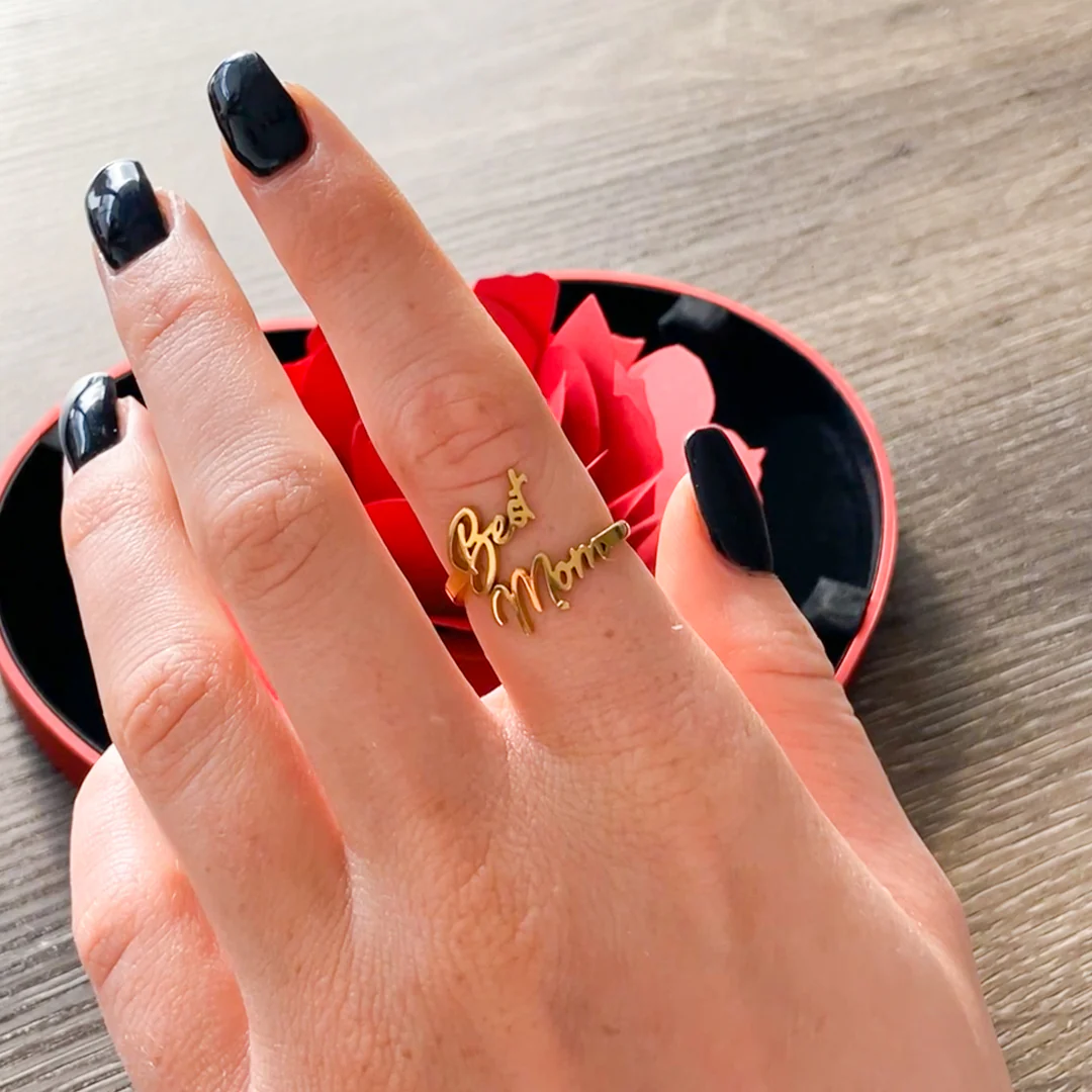 Sterling Silver Ring with Rose Box - Best Mom - Image 4