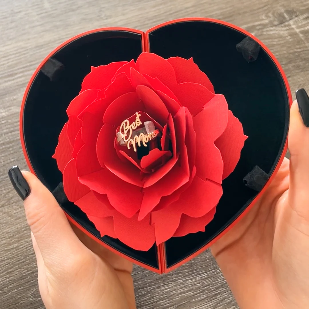 Sterling Silver Ring with Rose Box - Best Mom - Image 5