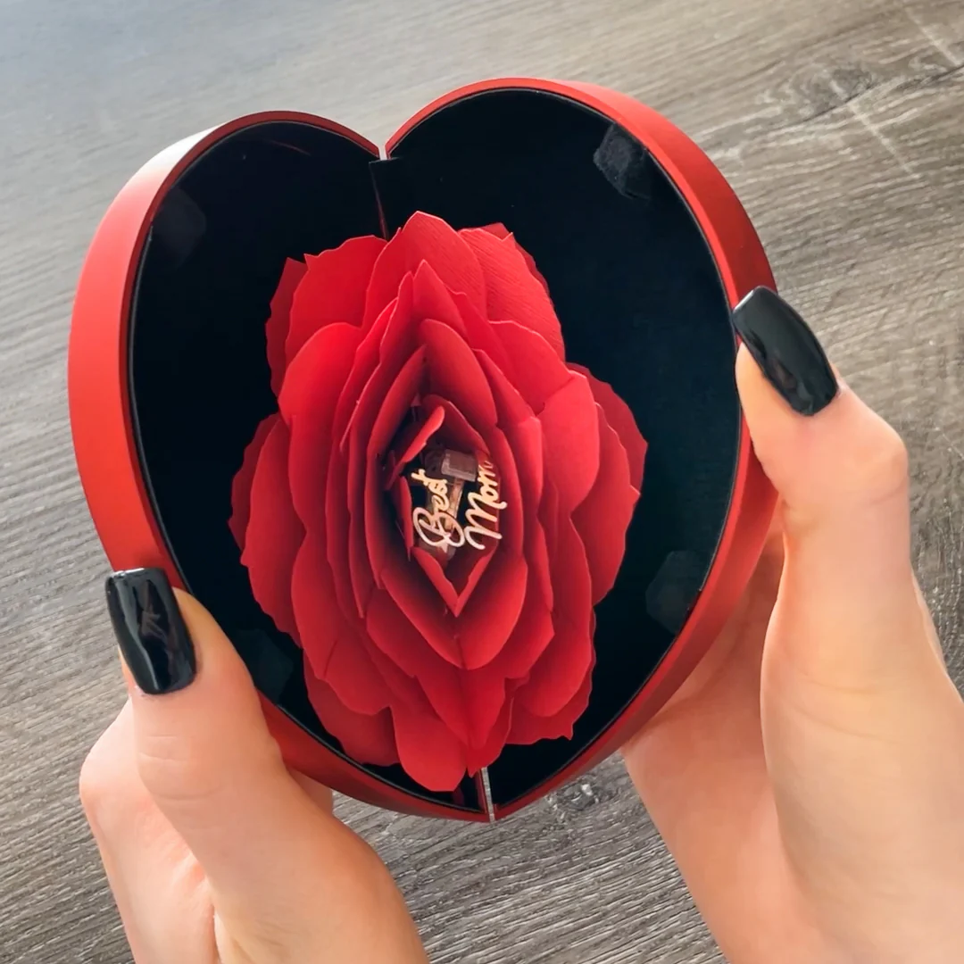 Sterling Silver Ring with Rose Box - Best Mom - Image 6