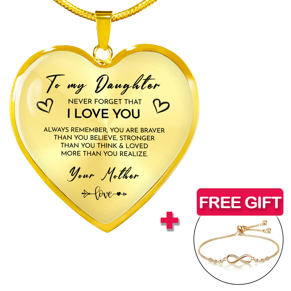 Heart necklace - Daughter + bracelet FREE - Image 2
