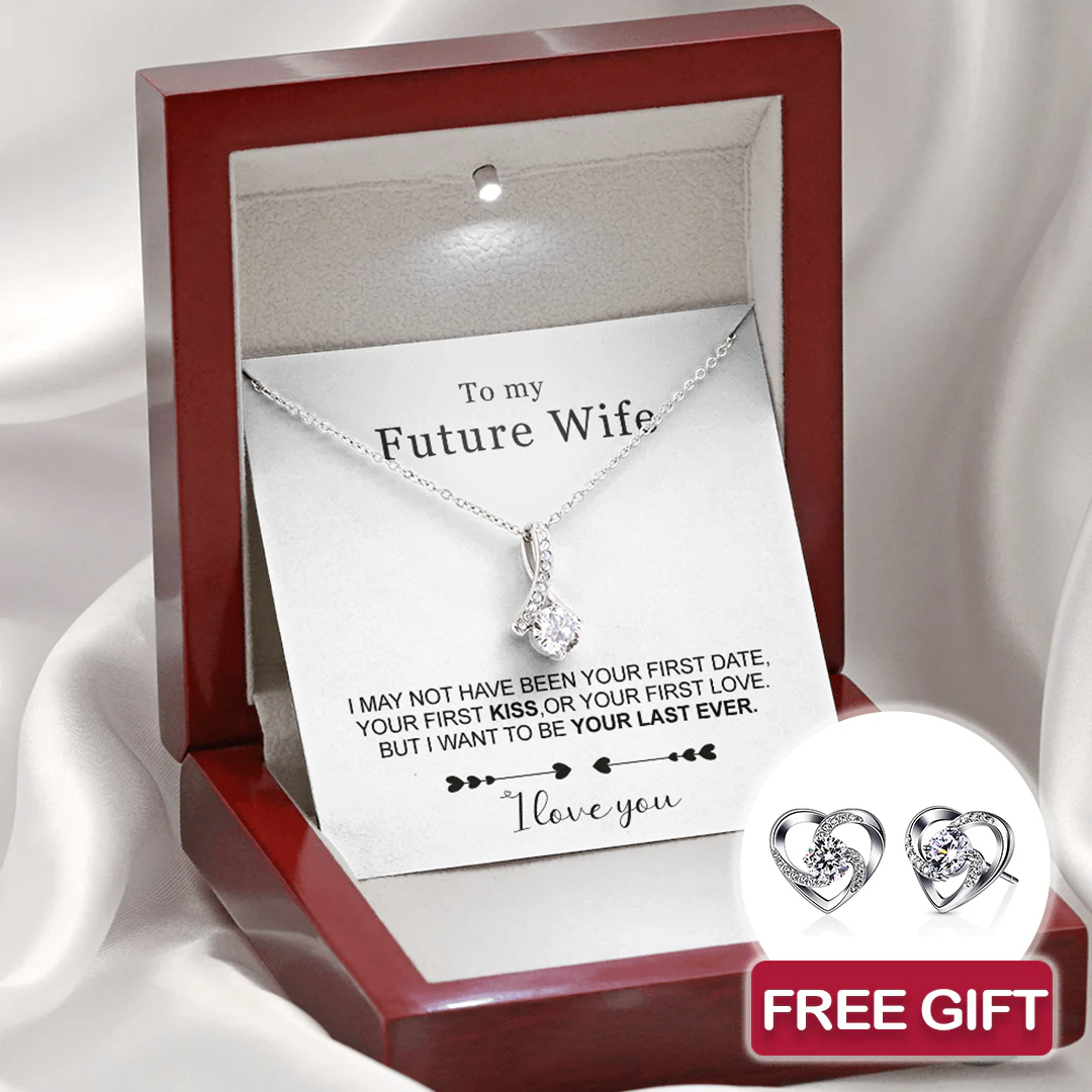 Sterling silver Necklace - Future Wife + Earrings FREE - Image 2