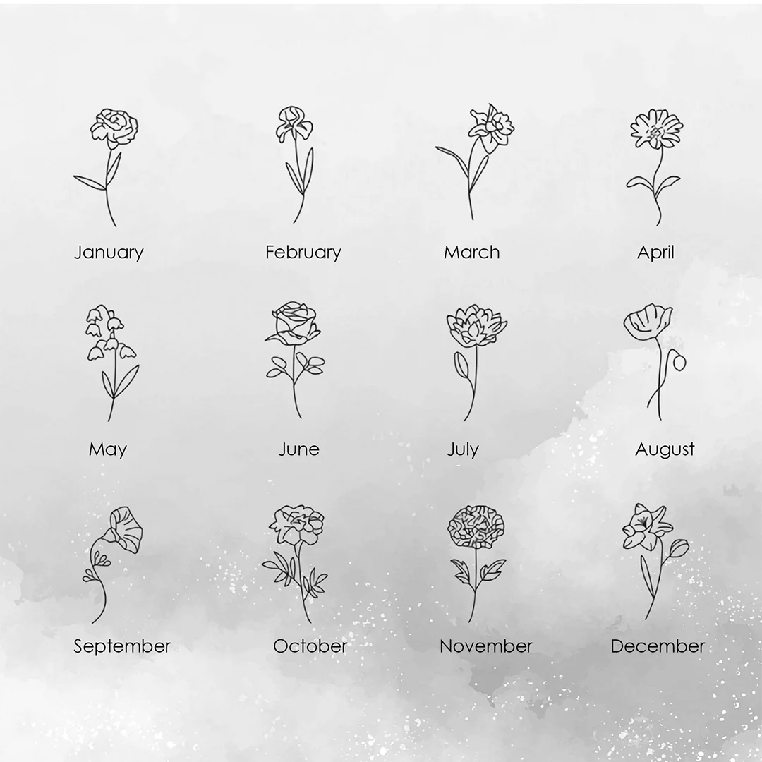 Birth Flower Necklace- Personalized with your Name - Image 2