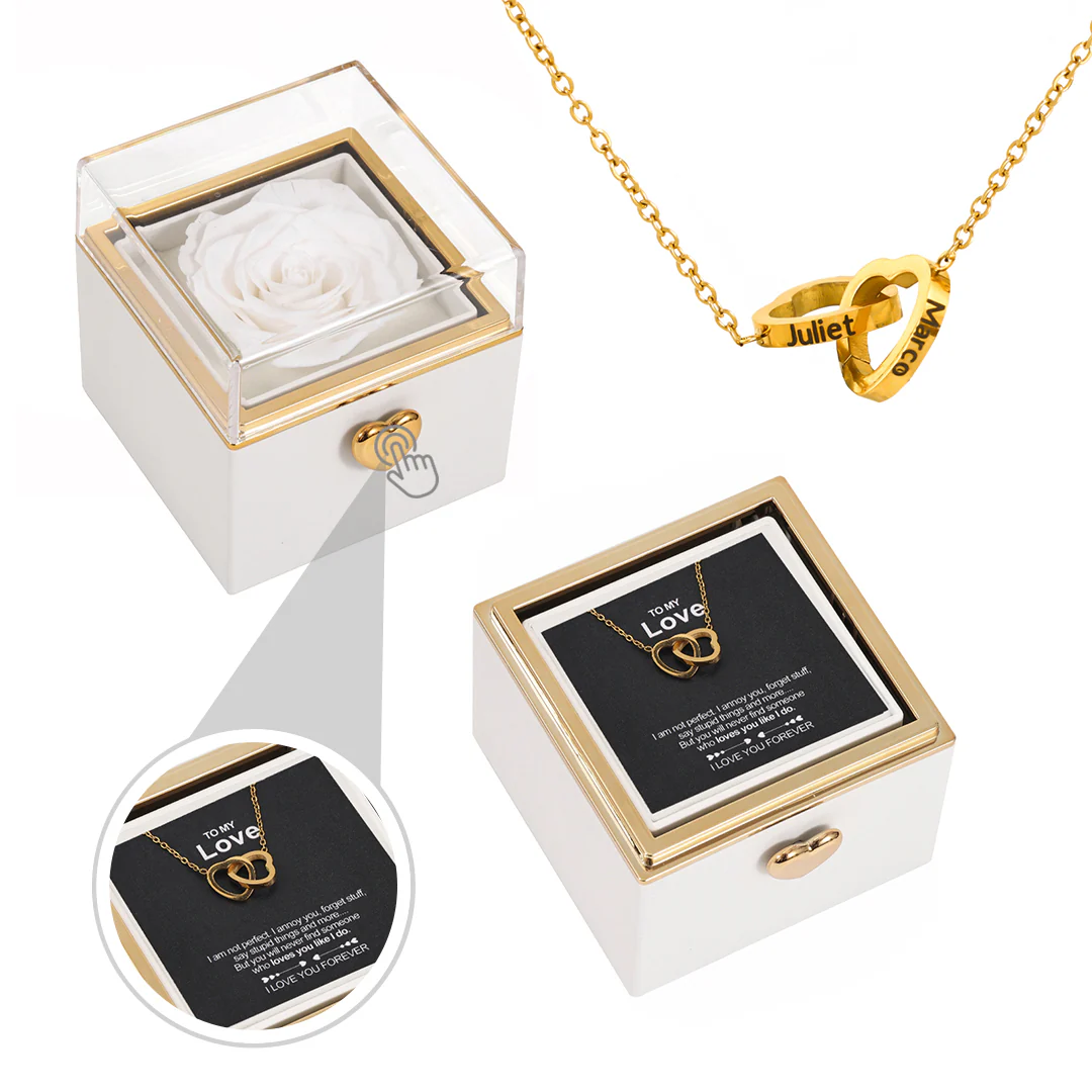Engraved Heart Necklace with Surprise Rosebox - To My Love - Image 10
