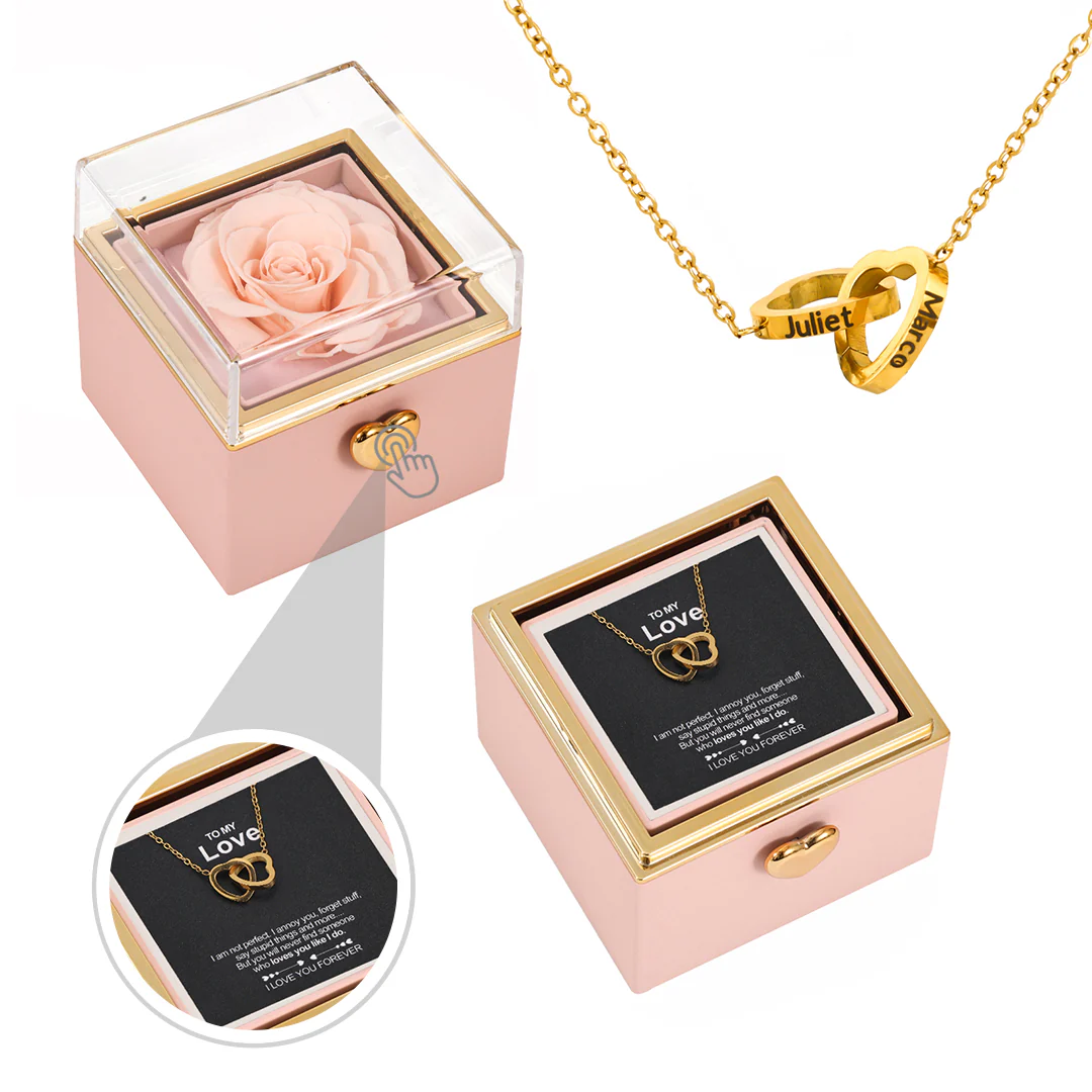Engraved Heart Necklace with Surprise Rosebox - To My Love - Image 7