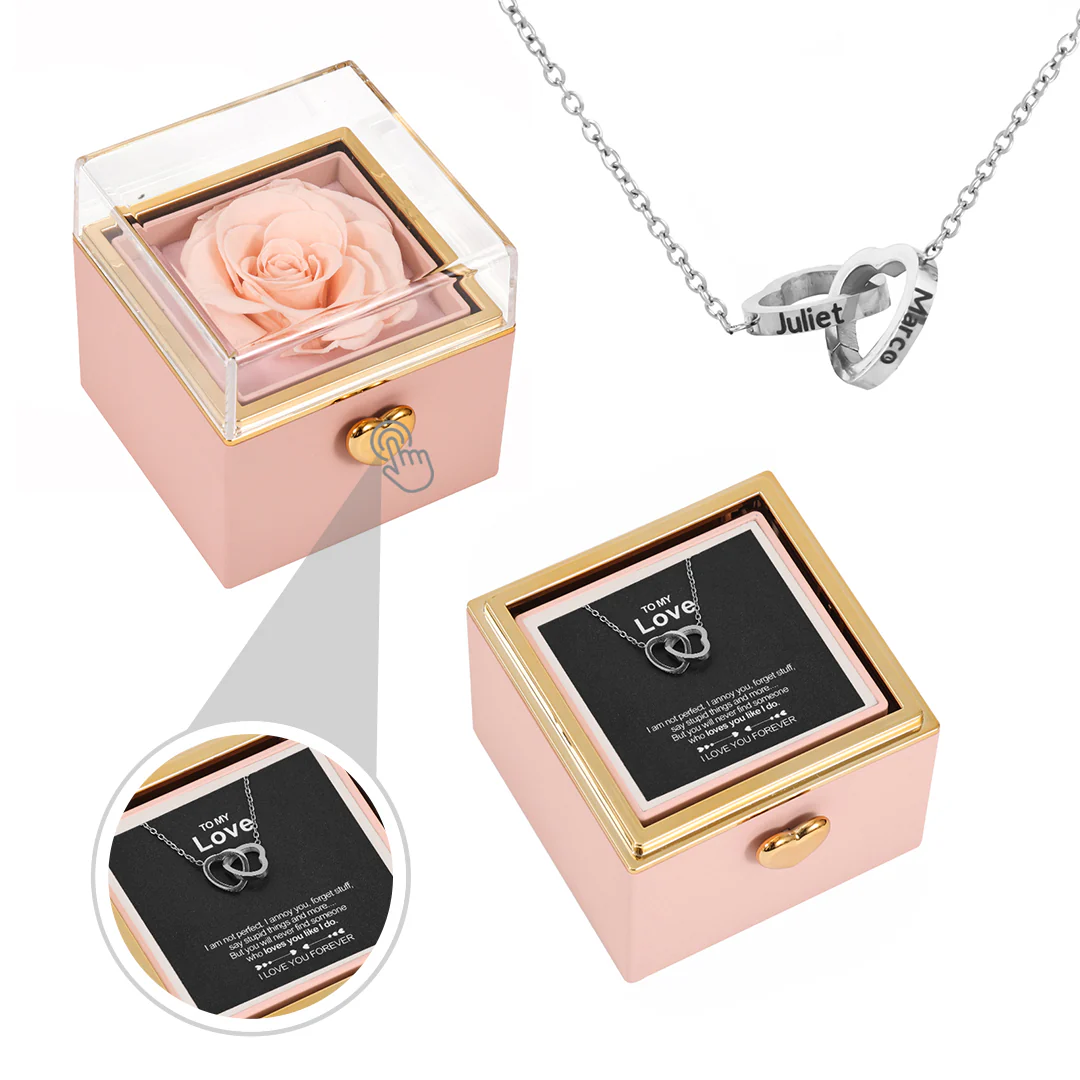 Engraved Heart Necklace with Surprise Rosebox - To My Love - Image 9
