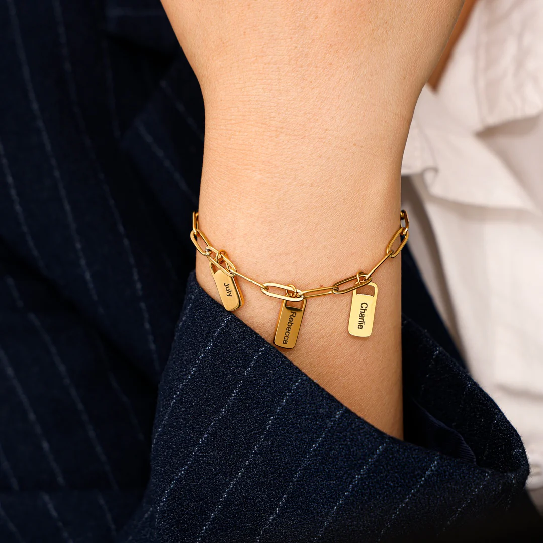 Chain Link Bracelet with Custom Charms - Image 2
