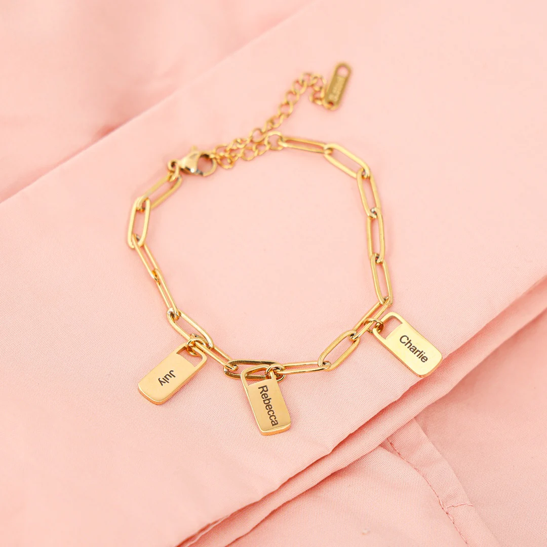 Chain Link Bracelet with Custom Charms - Image 3