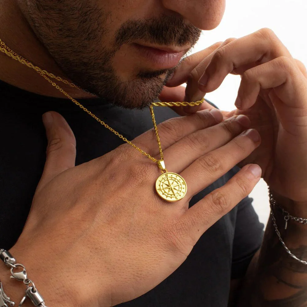 Compass Pendant - Necklace Set - Image 2