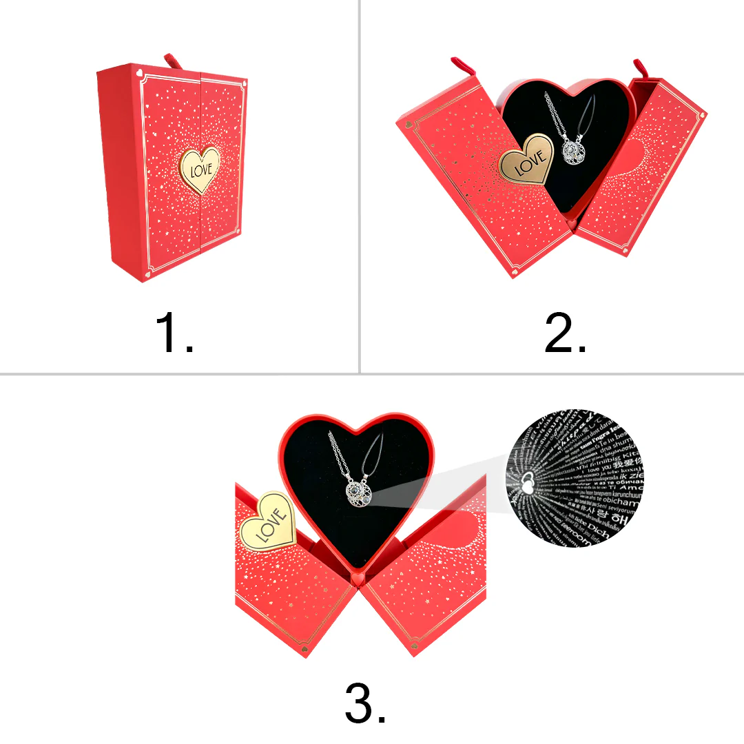 I LOVE YOU in 100 languages Necklaces - Heart Box - Image 5