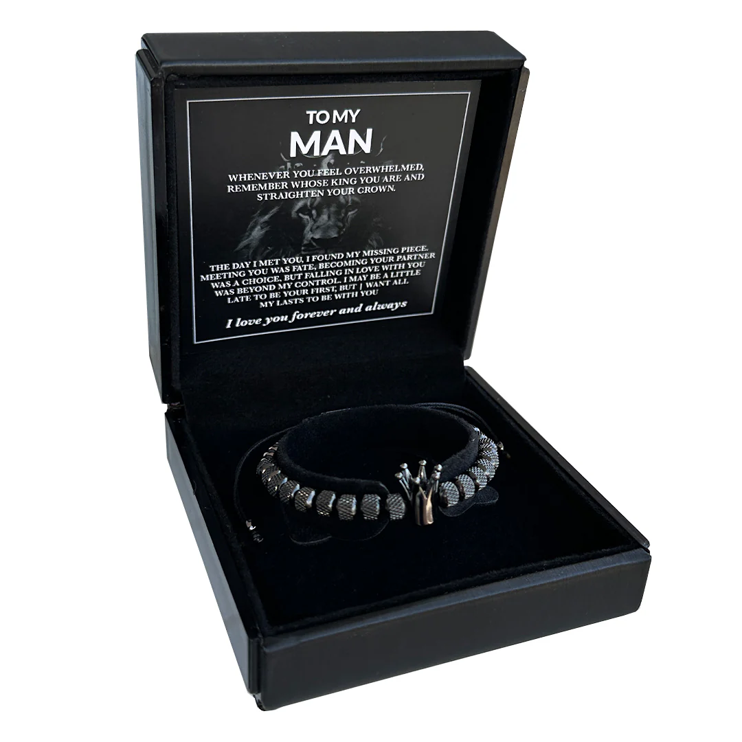 Luxury Bracelet Set "To My Man - Straighten Your Crown" - Image 2