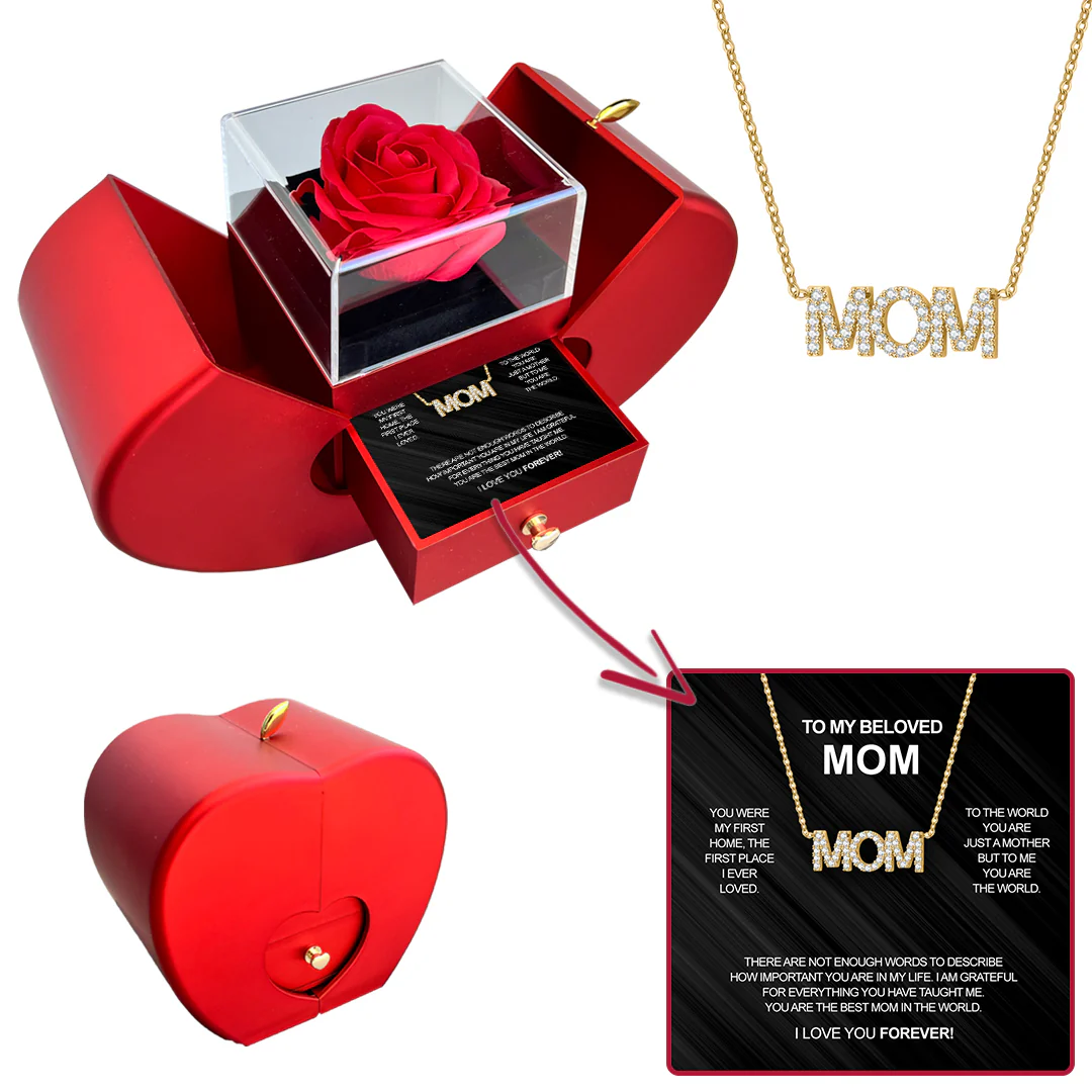 Crystal Necklace - With Real Rose - To my Mom - Image 4