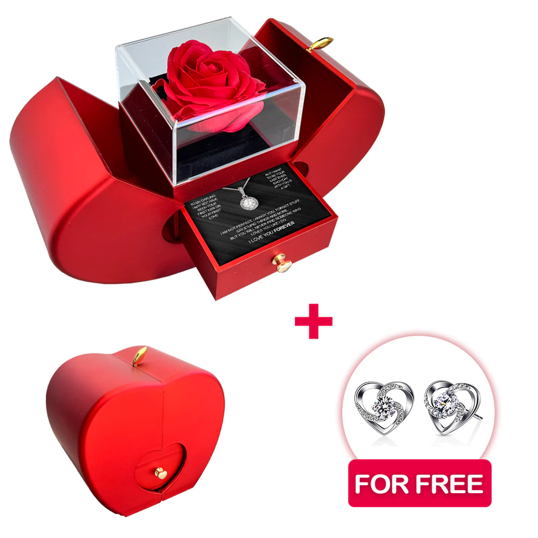 Sterling Silver Necklace with Real Rose + FREE EARRINGS - Image 3