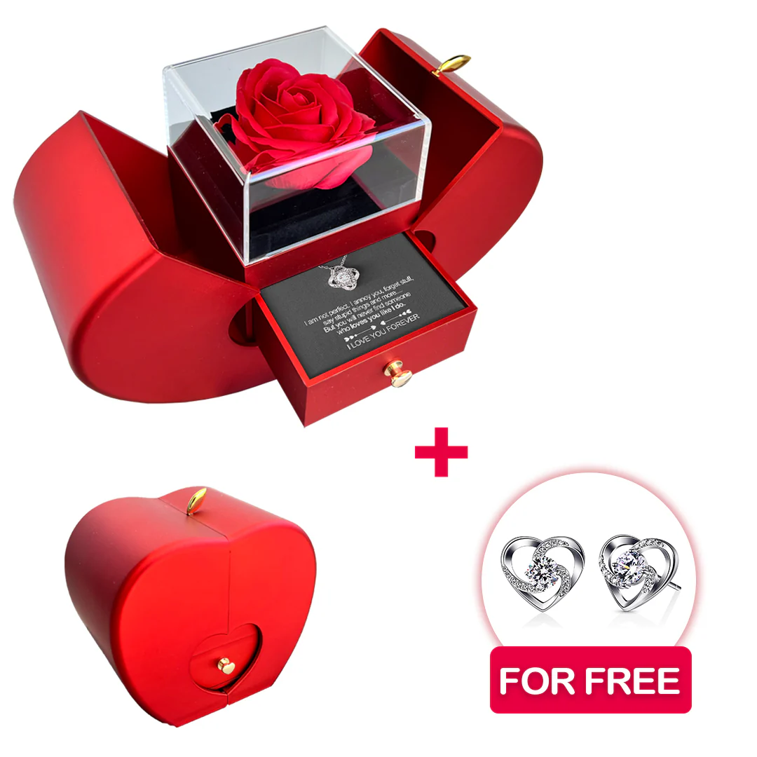 Sterling Silver Necklace with Real Rose + FREE EARRINGS - Image 3