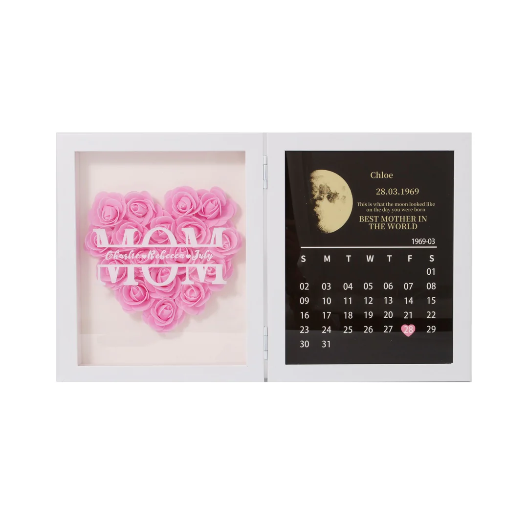 Moon Phase Calendar - Custom Flower Frame