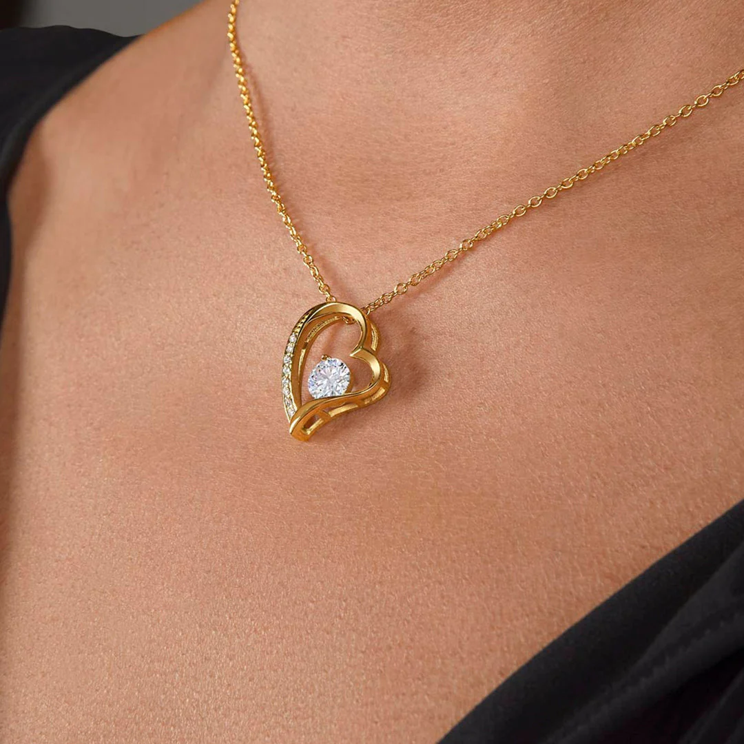 14k White Gold Necklace - With real Rose - To my Love - Image 2