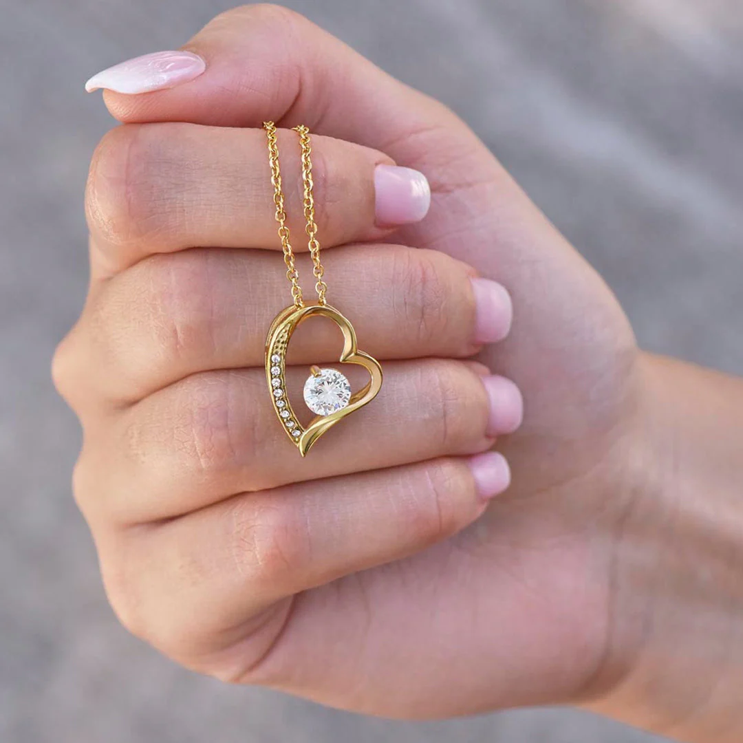 14k White Gold Necklace - With real Rose - To my Love - Image 4