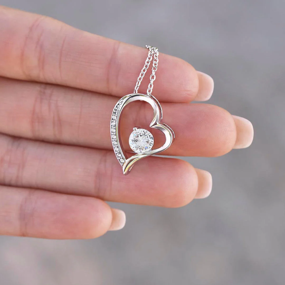 14k White Gold Necklace - With real Rose - To my Love - Image 6