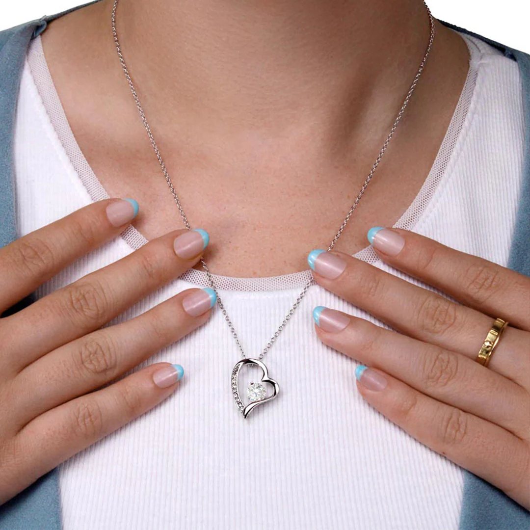 14k White Gold Necklace - With real Rose - To my Love - Image 7