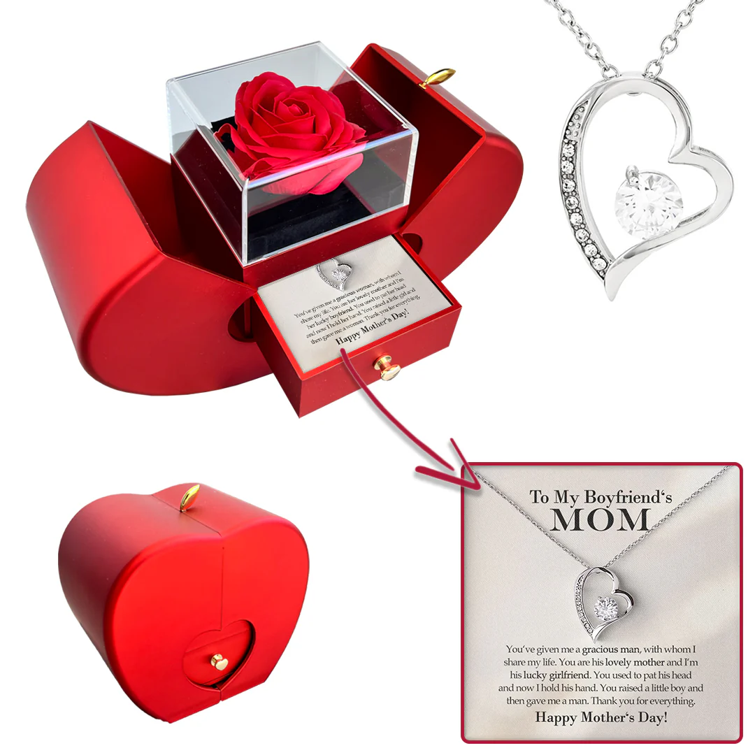 Sterling Silver Necklace - With Real Rose - Boyfriend´s Mom - Image 3