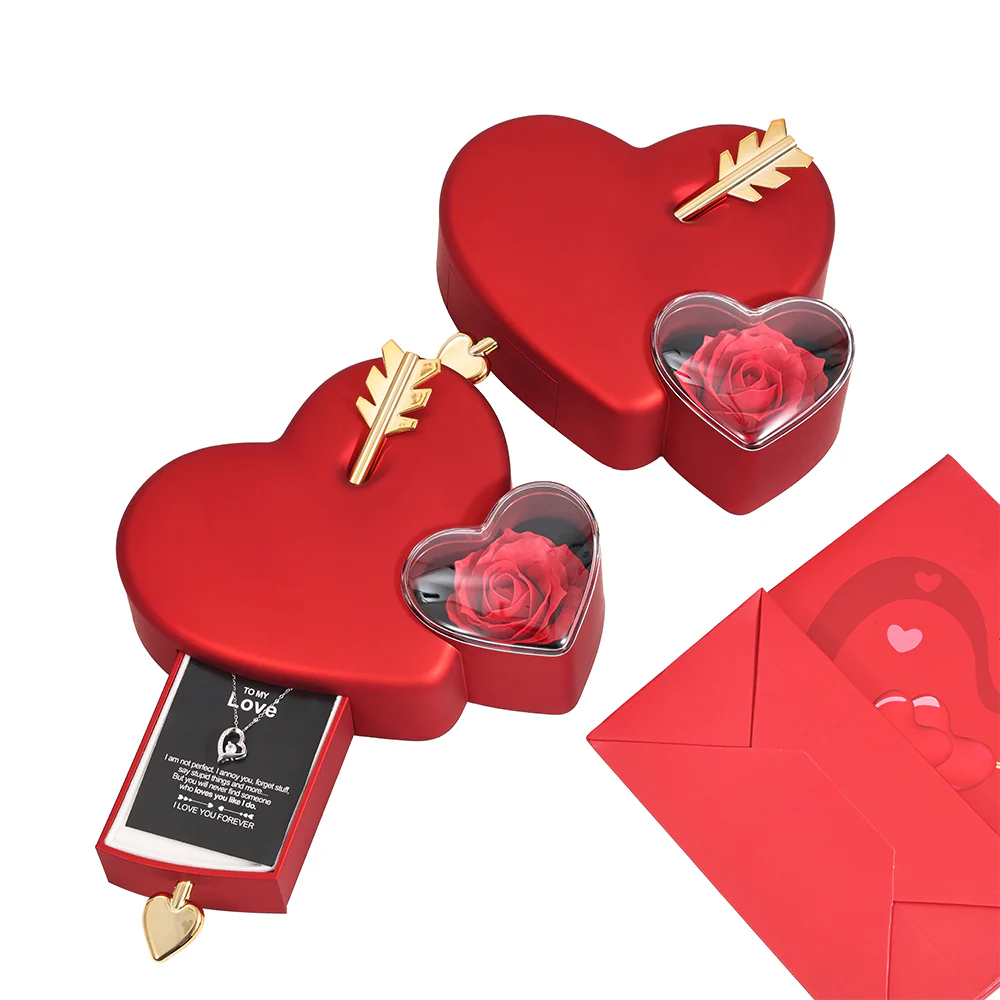 14K White Gold Necklace – Real Rose Gift Box – To My Love - Image 2