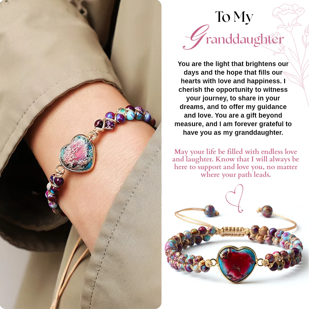 Jasper Heart Bracelet - Never forget how much I love you - Image 2