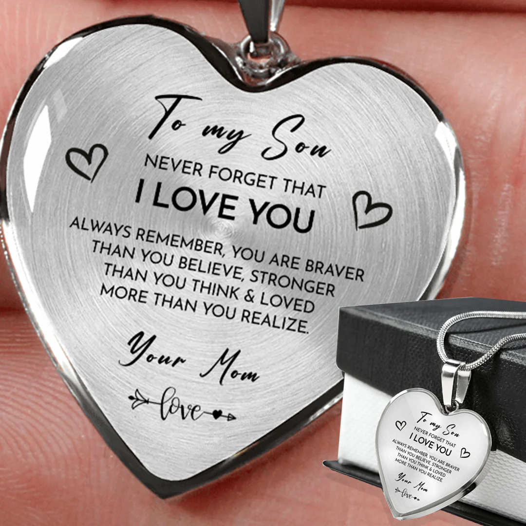 Heart necklace - To my Son from Mom - Image 3