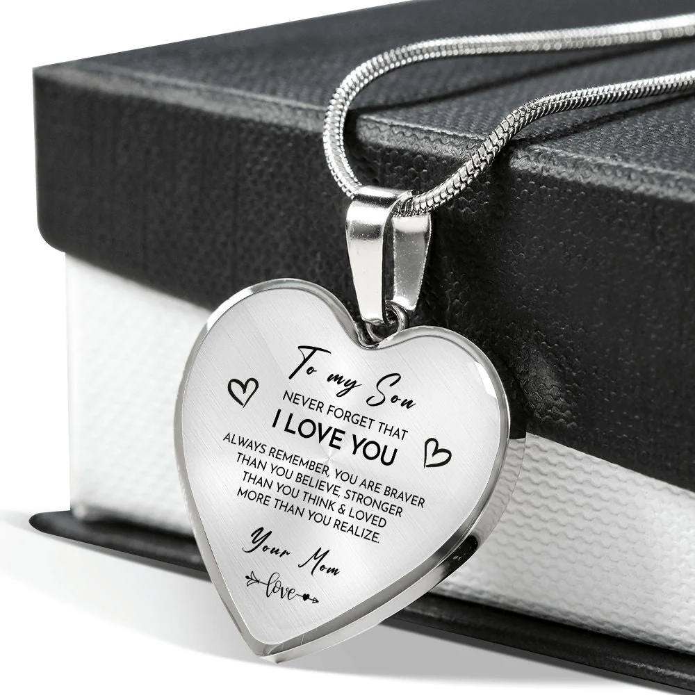 Heart necklace - To my Son from Mom - Image 5