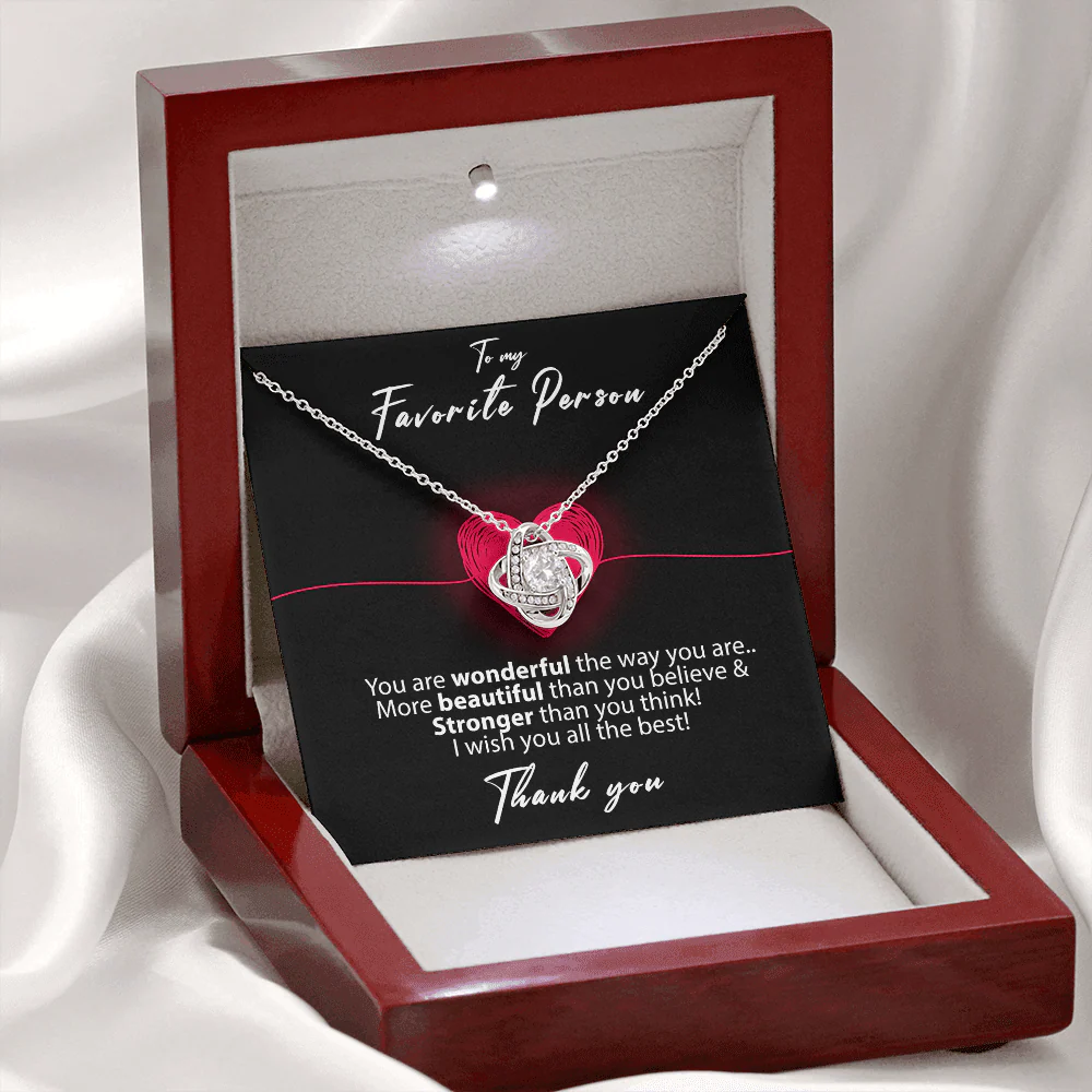 Sterling Silver Necklace - To my favorite Person - Thank you - Image 2