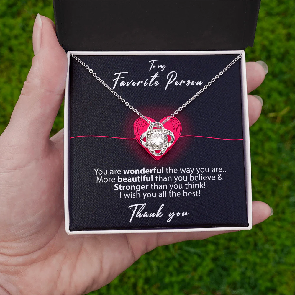 Sterling Silver Necklace - To my favorite Person - Thank you - Image 4