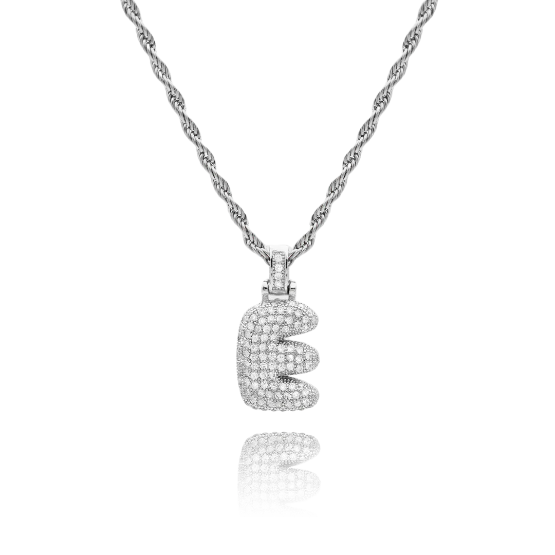 ICY Bubble Letter Initial Necklace