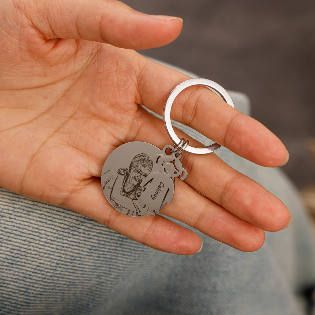 Kid Charms Keychain Custom Text And Photo - Image 3