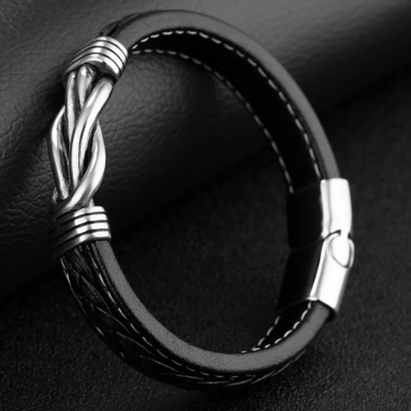 Leather wristband - Forever connected - To my Dad - Image 7