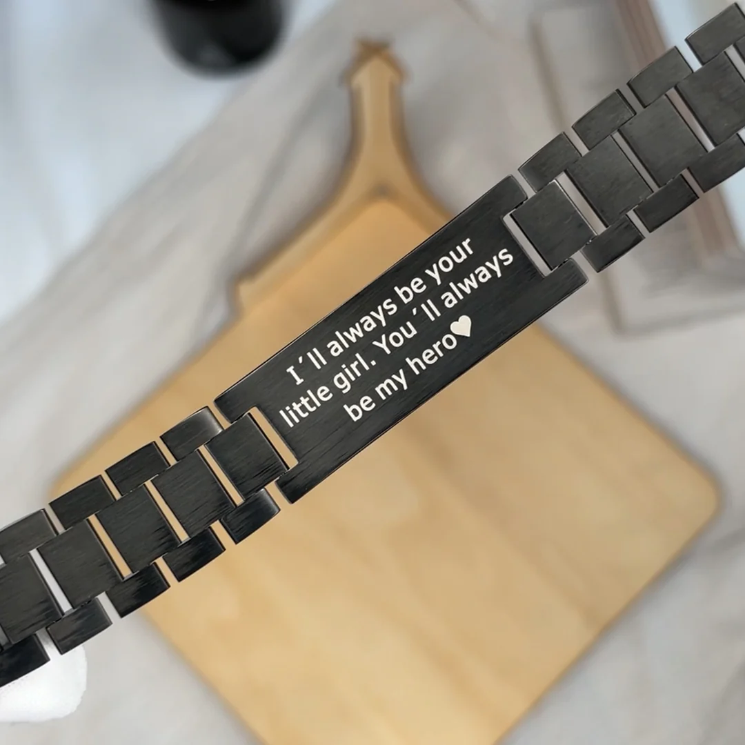 Stainless Steel Link Bracelet - To my beloved Dad - Image 4