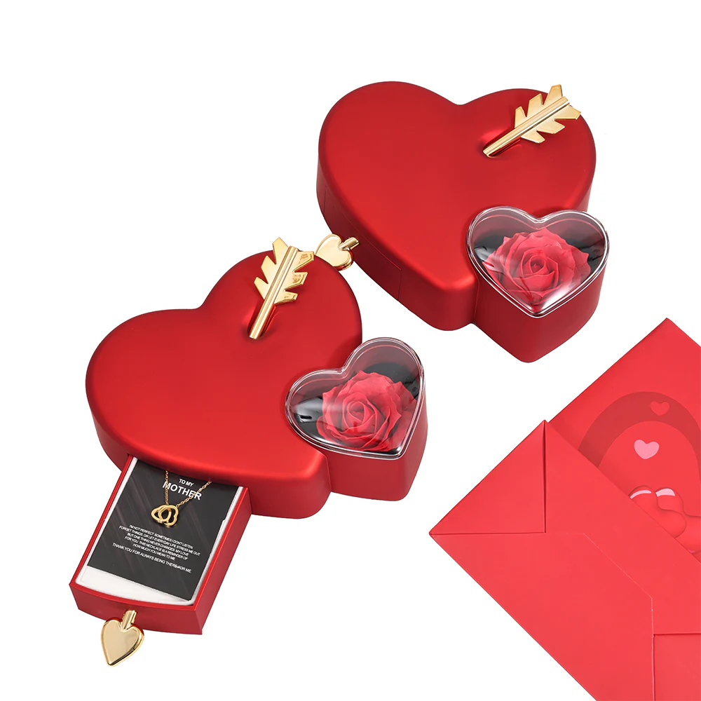 Engraved Heart Necklace - With Real Rose - To My Mother - Image 6