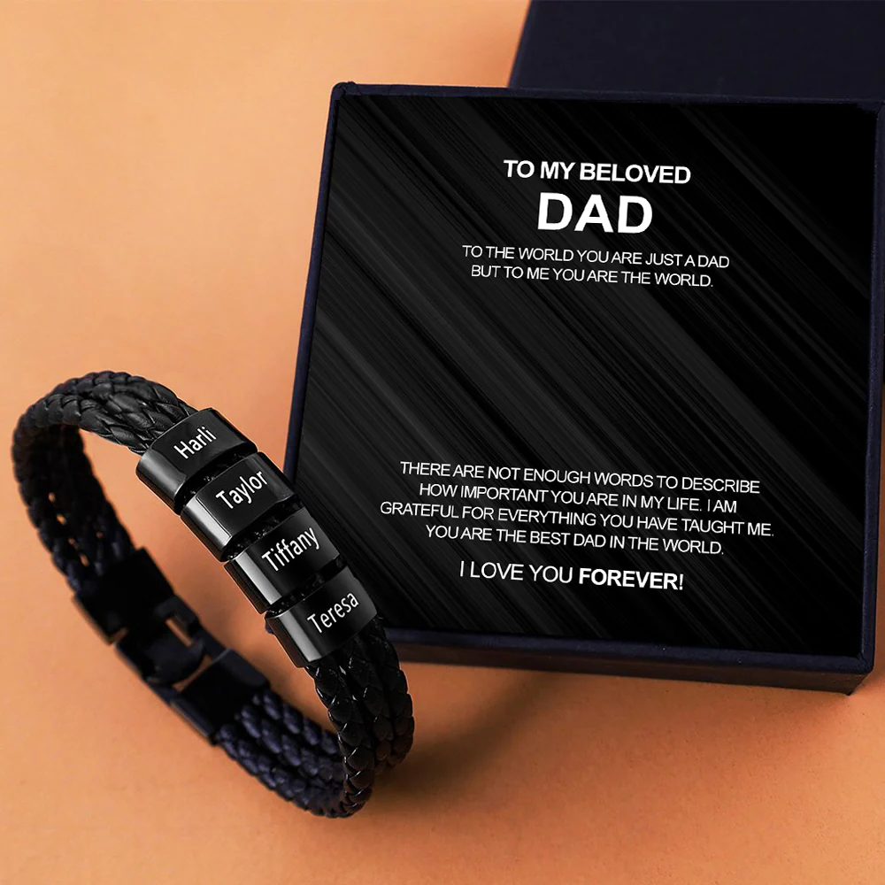 Luxury leather wristband - To my beloved Dad