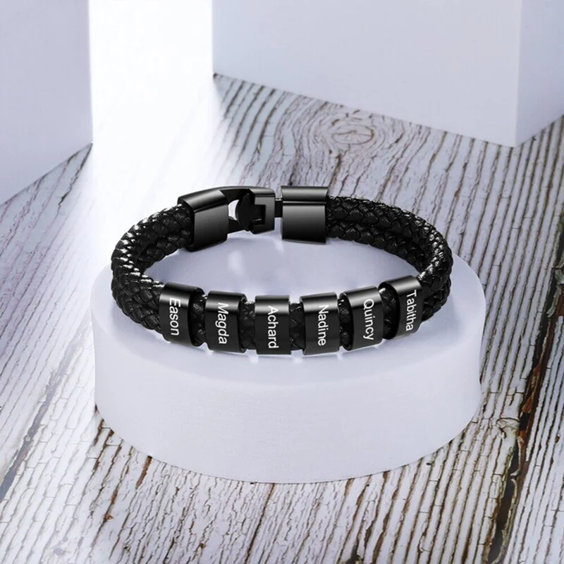 Luxury leather wristband - To my beloved Dad - Image 4