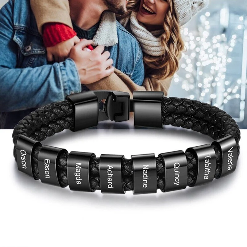 Luxury leather wristband - To my beloved Dad - Image 5