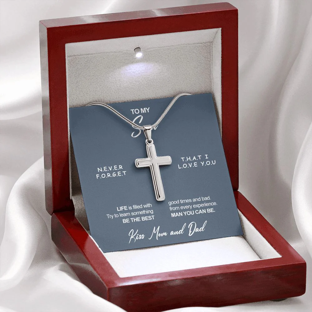 Stainless steel necklace - Kiss, Mom & Dad - Image 2