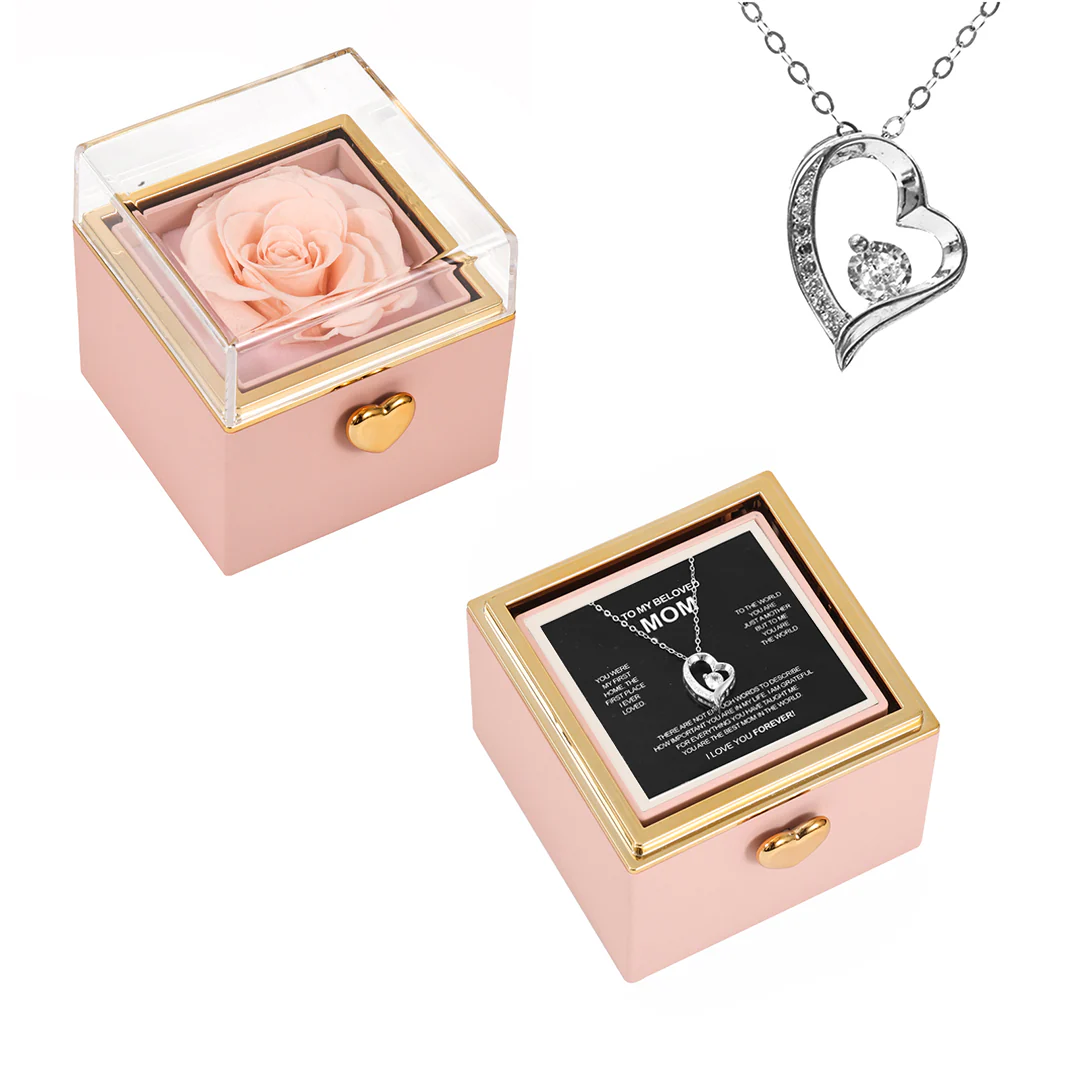 14K White Gold Necklace with Surprise Rosebox - To My Mom - Image 10